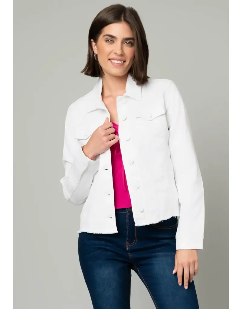 Frayed Denim Jacket w/ Novelty Buttons