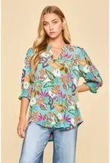 Smocked 3/4 Sleeve Lizzy Top