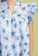 Valerie V-neck Floral Eyelet Dress