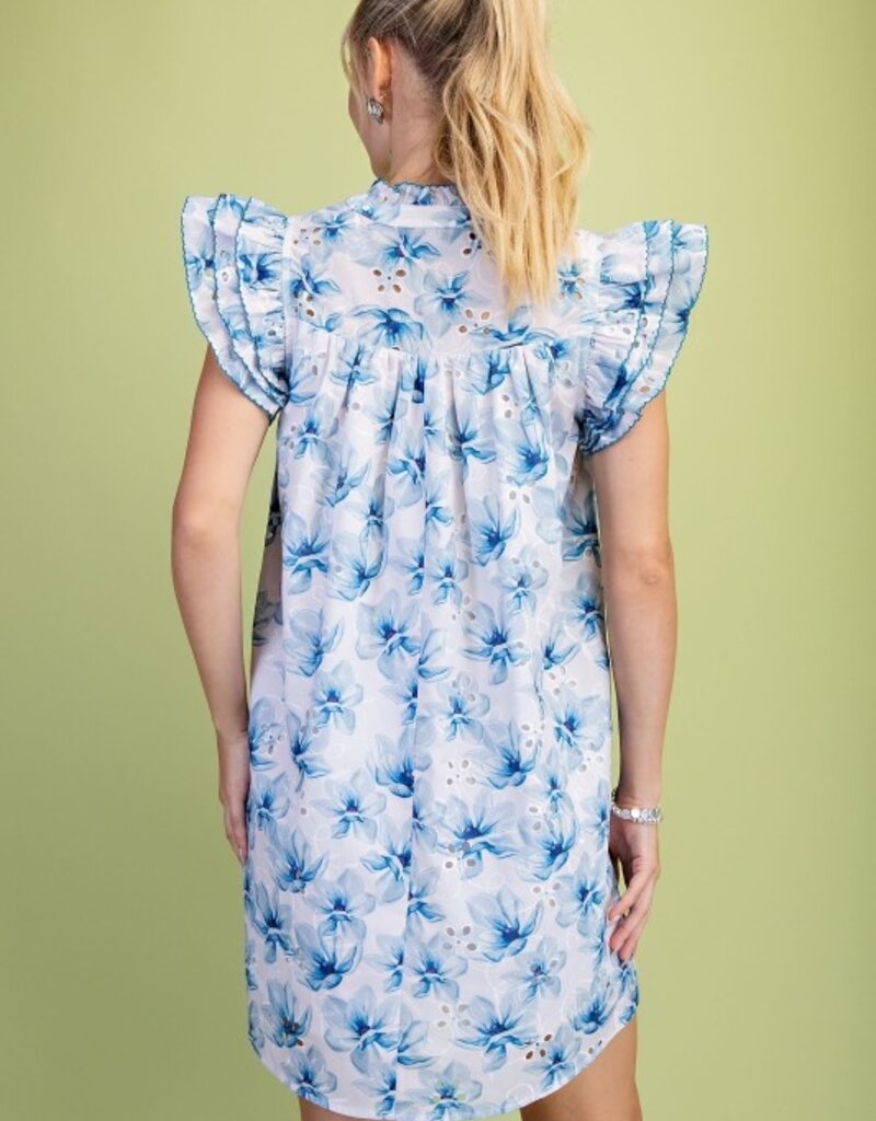 Valerie V-neck Floral Eyelet Dress