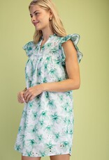 Valerie V-neck Floral Eyelet Dress