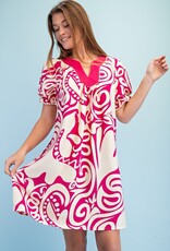 Patty Notch Neck Printed Dress