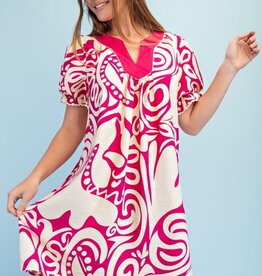 Patty Notch Neck Printed Dress