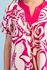 Patty Notch Neck Printed Dress