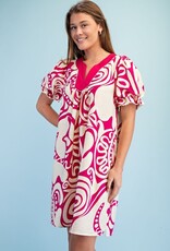 Patty Notch Neck Printed Dress