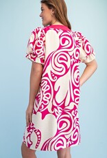 Patty Notch Neck Printed Dress