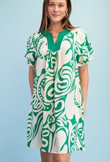 Patty Notch Neck Printed Dress