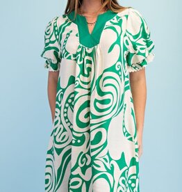 Patty Notch Neck Printed Dress