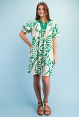Patty Notch Neck Printed Dress
