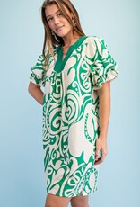 Patty Notch Neck Printed Dress