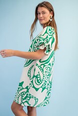Patty Notch Neck Printed Dress