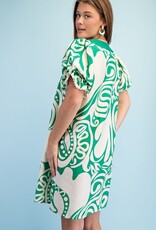 Patty Notch Neck Printed Dress