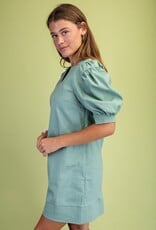 Selena V-neck - Puff Sleeve Detail Dress