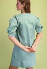 Selena V-neck - Puff Sleeve Detail Dress