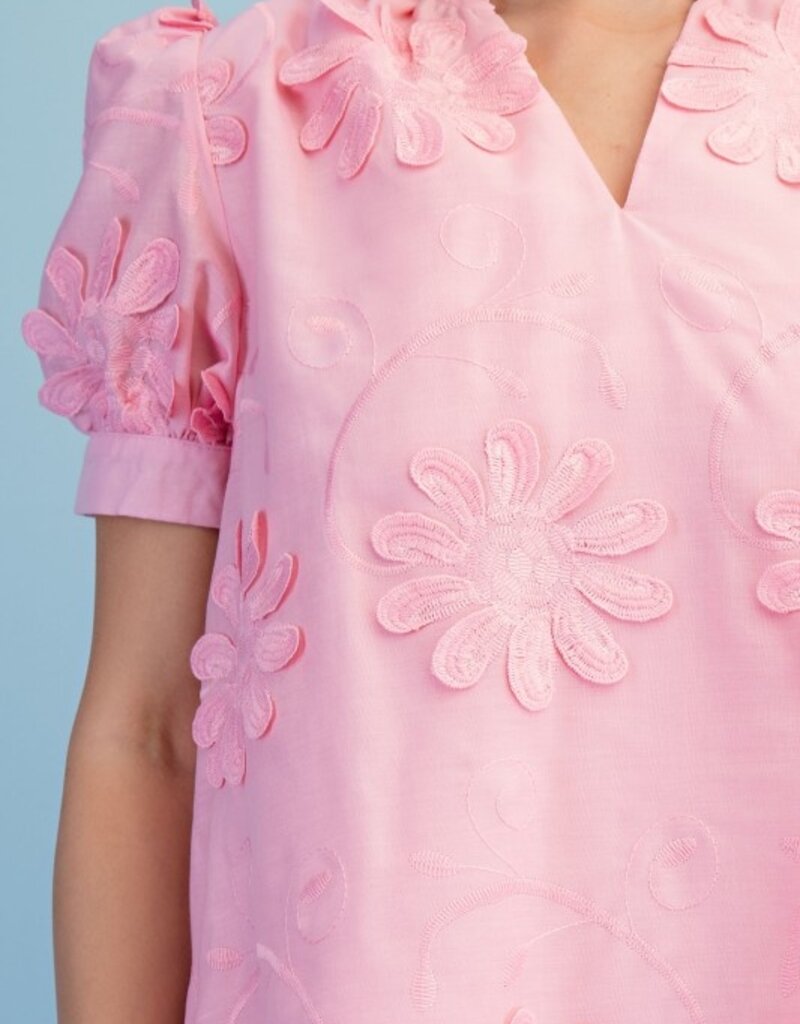 Amy Floral 3d Appliqué & Embroidered Dress