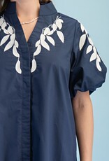 Elizabeth Embroidered Short Puff Sleeve Dress