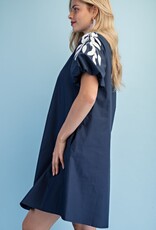 Elizabeth Embroidered Short Puff Sleeve Dress