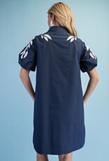 Elizabeth Embroidered Short Puff Sleeve Dress