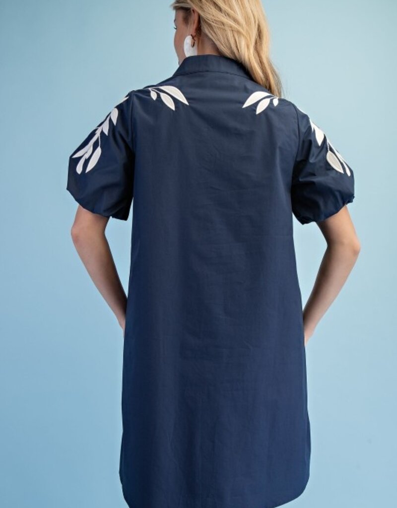 Elizabeth Embroidered Short Puff Sleeve Dress