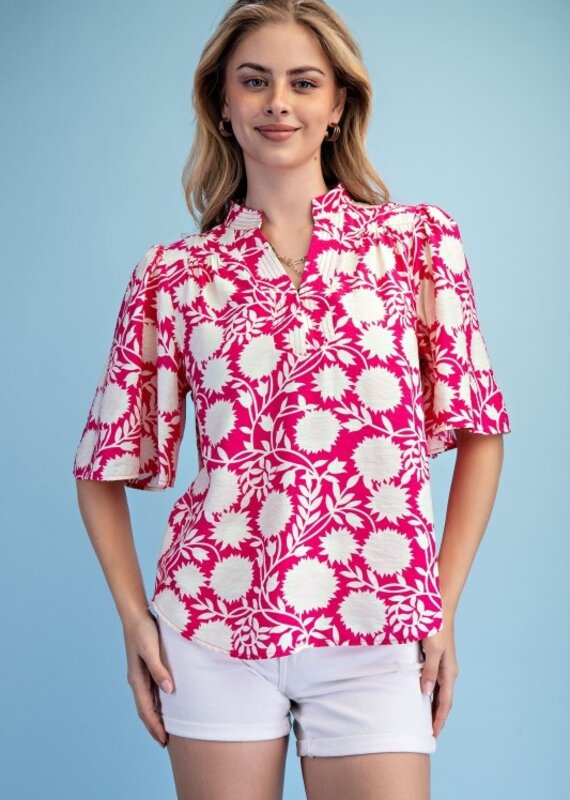 Val V-neck Trapunto Stitched Top