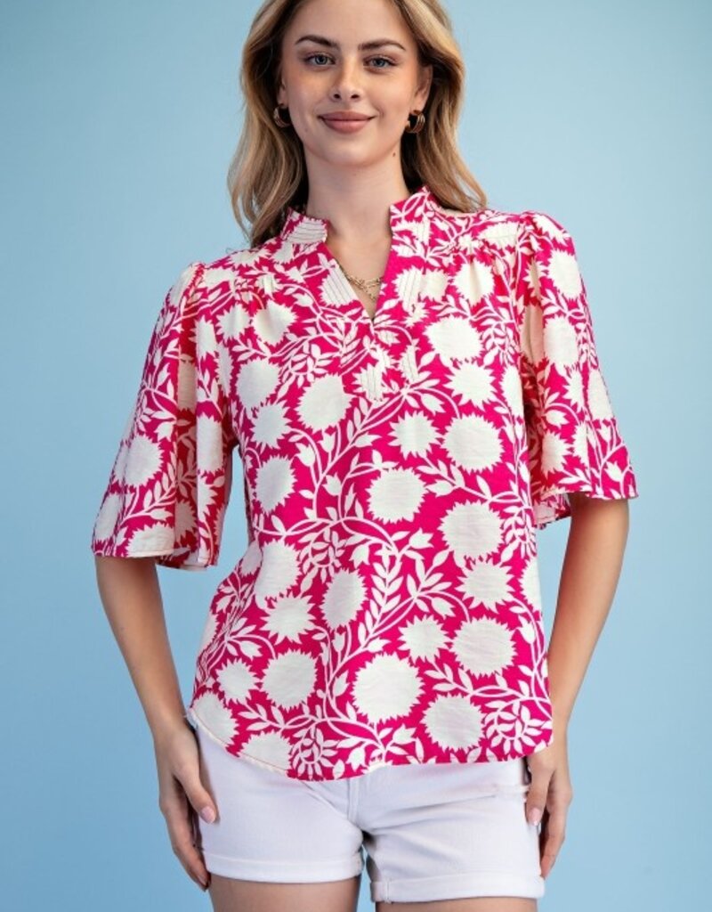 Val V-neck Trapunto Stitched Top