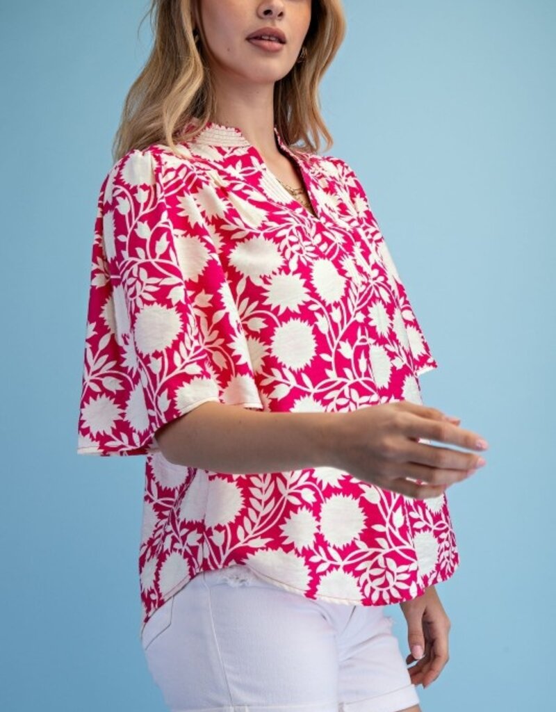 Val V-neck Trapunto Stitched Top