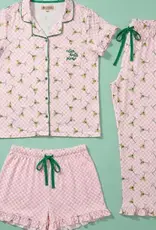 Extra Dirty Martini Frilly Pj Set - 3-Piece