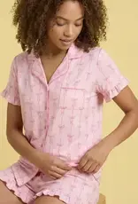 Romantic Bow Frilly Pj Set - 3-Piece