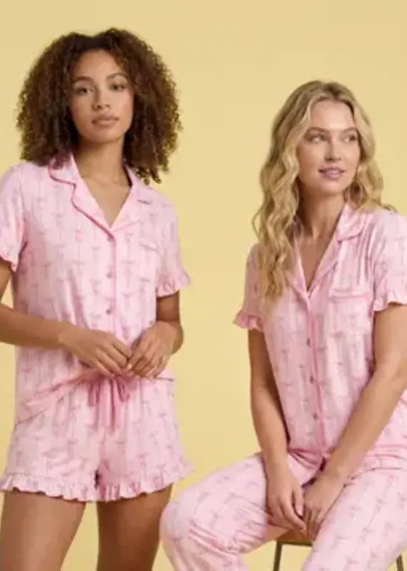 Romantic Bow Frilly Pj Set - 3-Piece