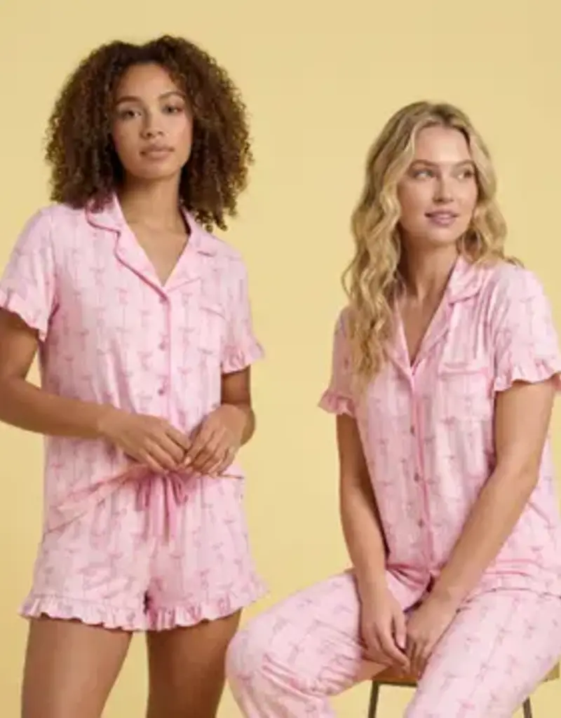 Romantic Bow Frilly Pj Set - 3-Piece