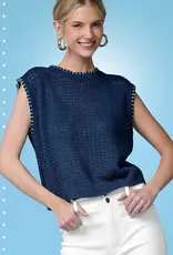 Crochet Knit Stitching Detail Sleeveless Top