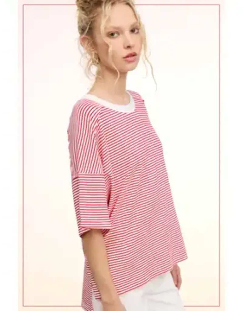 Striped Drop Shoulder Top