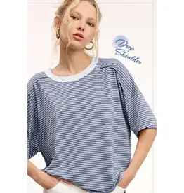 Striped Drop Shoulder Top