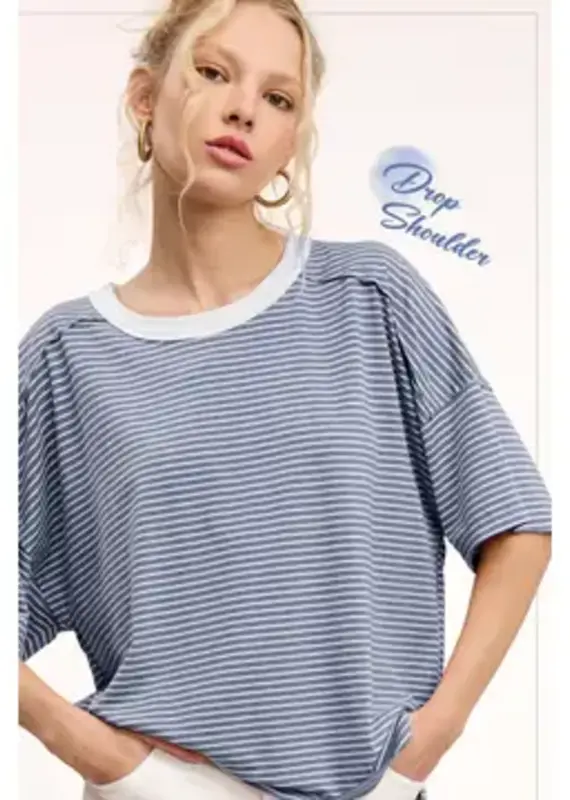 Striped Drop Shoulder Top