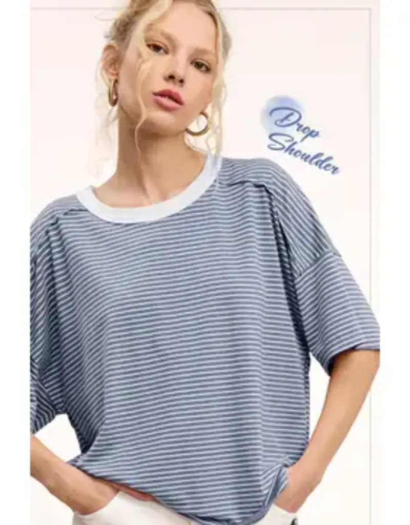 Striped Drop Shoulder Top