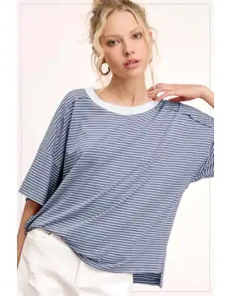 Striped Drop Shoulder Top