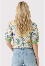 Mandarin Collar Floral Printed Top