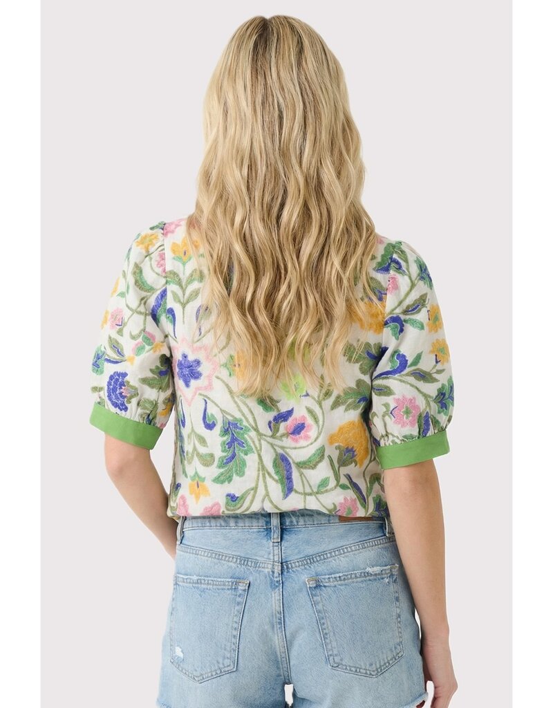 Mandarin Collar Floral Printed Top