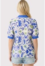 Mandarin Collar Floral Printed Top