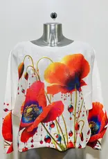 Red Poppy Floral Knit Top