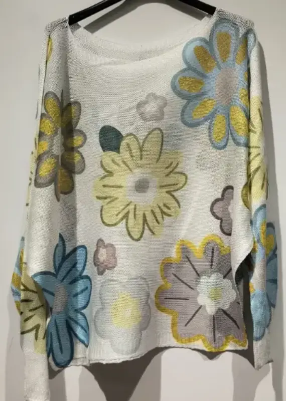 Daisy Print Knit Top