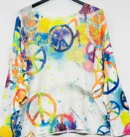 Peace and Love Neck Knit