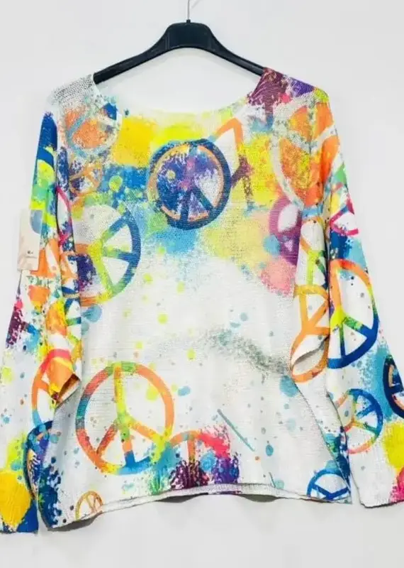 Peace and Love Neck Knit