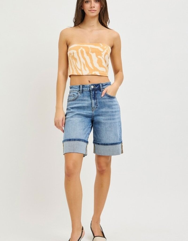Risen High Rise Mid Length Cuffed Shorts
