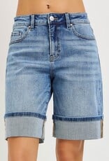 Risen High Rise Mid Length Cuffed Shorts