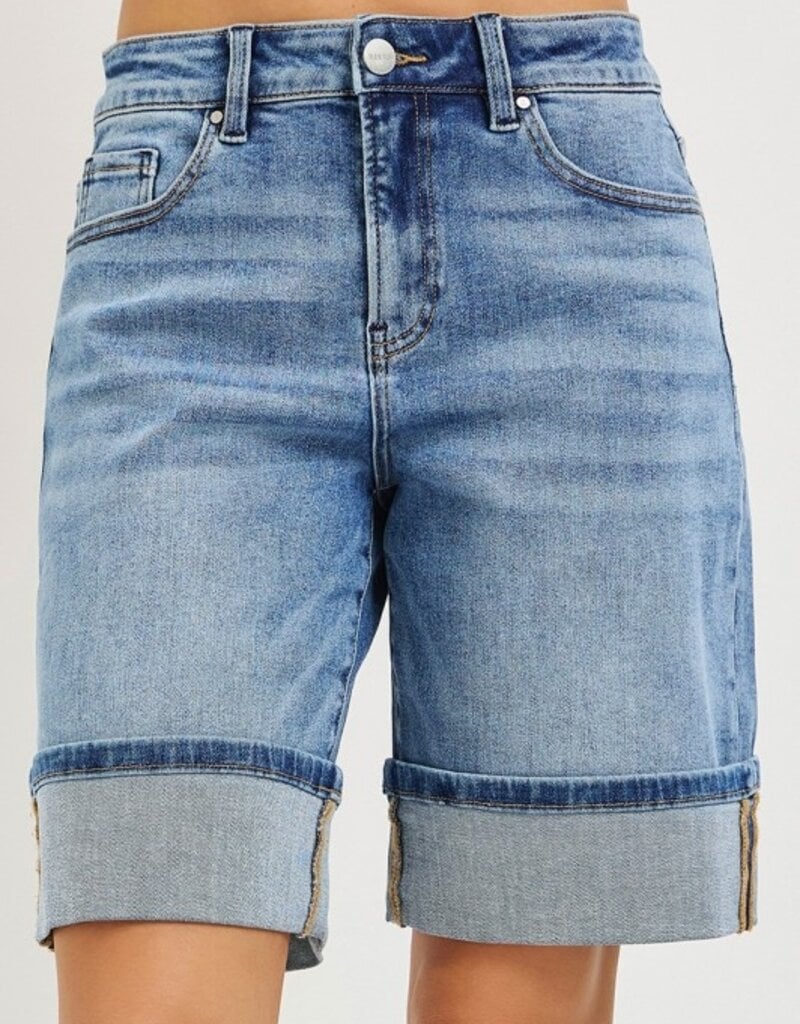 Risen High Rise Mid Length Cuffed Shorts