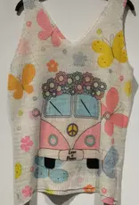 Peace & Love Van Knit Printed Sleeveless Knit Tank