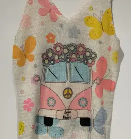 Peace & Love Van Knit Printed Sleeveless Knit Tank
