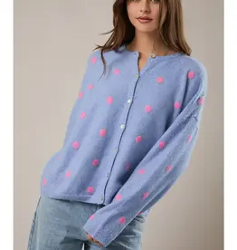 Polka Dot Button Front Cardigan
