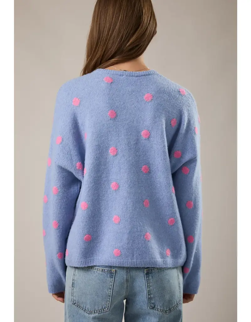 Polka Dot Button Front Cardigan